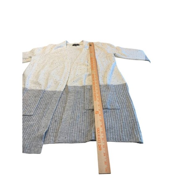 Love Ellie ColorBlock Gray and White Open Cardigan Size Large - Picture 5 of 7